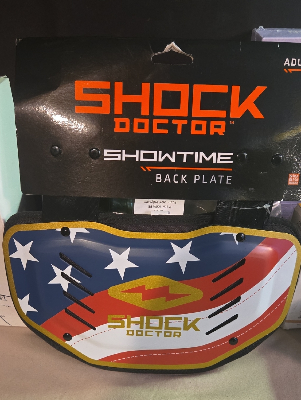 Shock Doctor Showtime Back Plate - Red, White & Blue